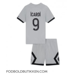 Paris Saint-Germain Mauro Icardi #9 Udebanetrøje Børn 2022-23 Kortærmet (+ Korte bukser)